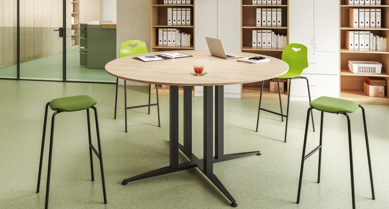 JUMPER Air Stool augstā taburete ar polsterētu sēdi